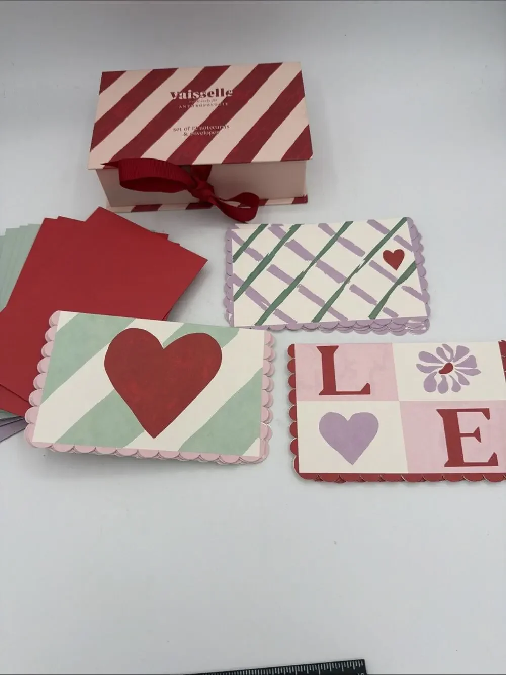 ANTHROPOLOGIE With Love For You Boxed Notecards Note Cards Envelopes Vaisselle